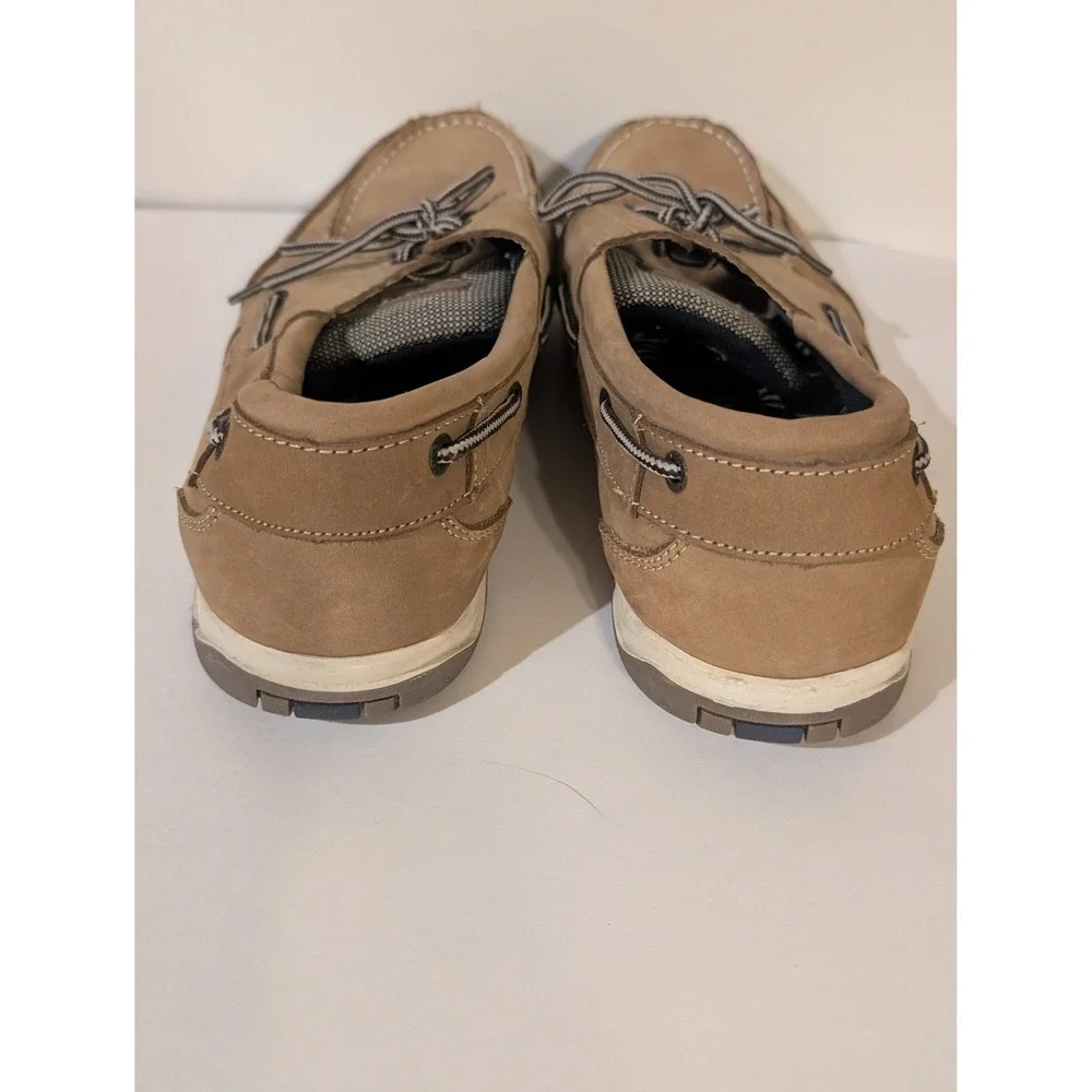 Island Surf Men's Size 11 Tan Brown Boat Shoes Lace Up Nautical Deck Loafers
